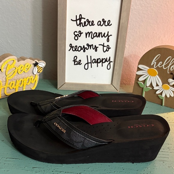 Coach Black and Red Sandals - Picture 2 of 6